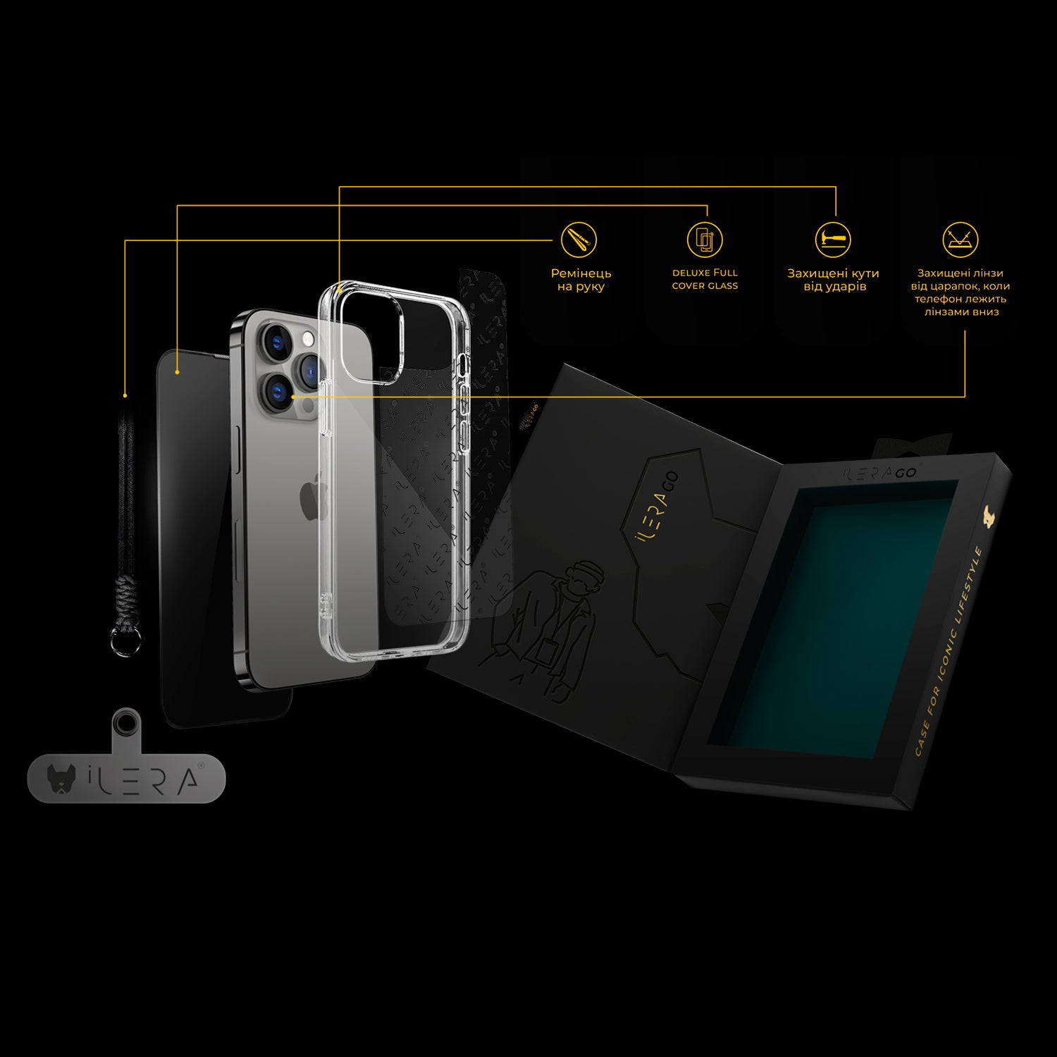 4 in 1 CASE + HAND STRAP + SCREEN PROTECTOR + MAGSAFE